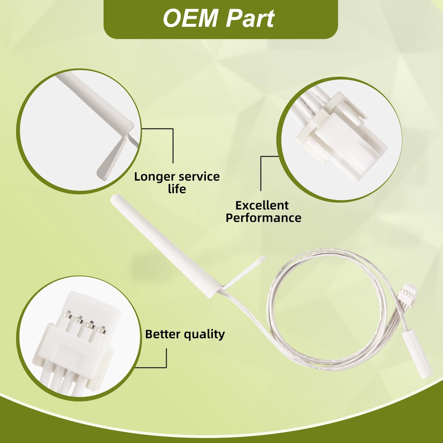 OEM 242278801 Refrigerator Thermistor Compatible with Frigidaire White-Westinghouse Crosley,Replace 3016441 AP5802148 PS8760187 EAP8760187