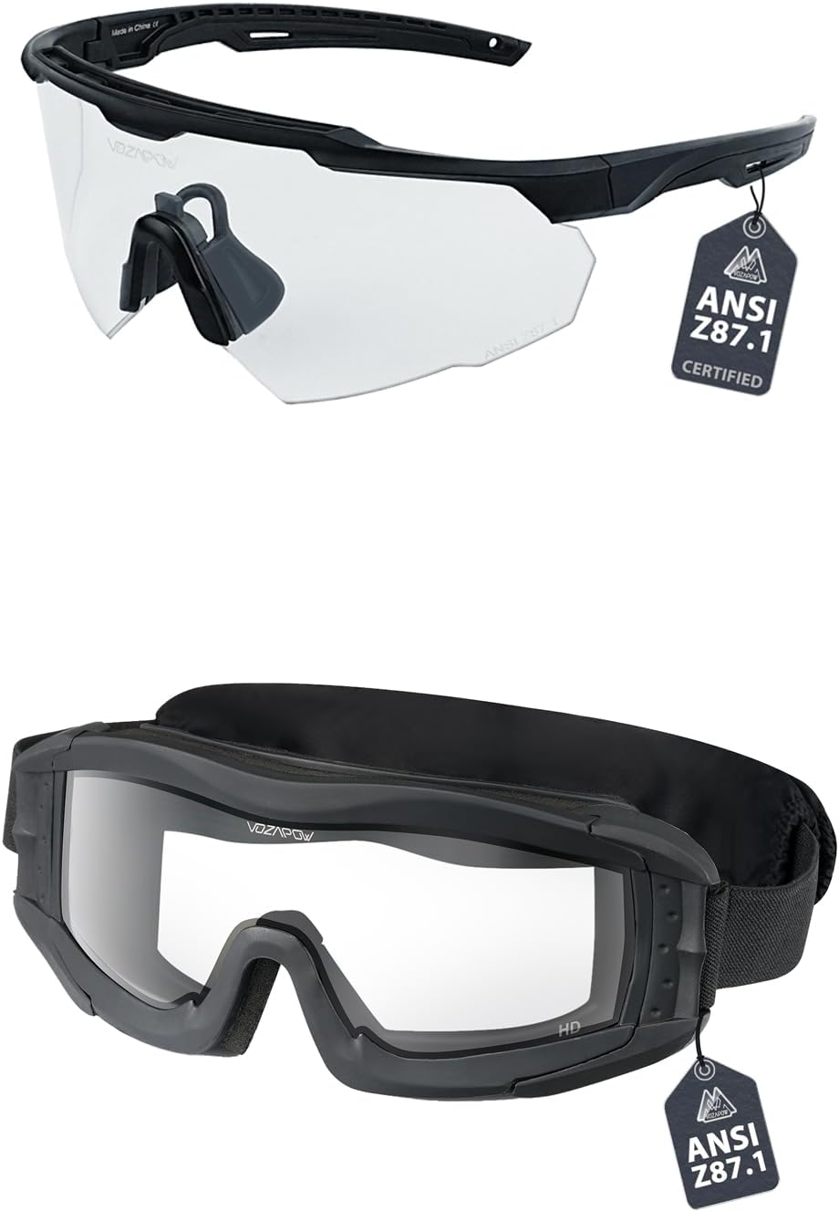 Skiennix Shooting Glasses - Anti-Fog Airsoft Goggles for Clear Vision | Durable & Lightweight