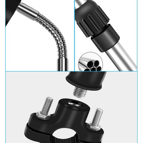 Umbrella Mount Stand Adjustable Wheelchair Umbrella Universal Clamp with Quick-Release Base Fits 20-25mm Tube for Golf Cart,Wheelchairs,Scooters,Beach Chairs,Bikes