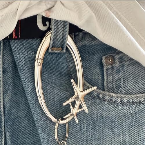 Silver Carabiner Keychain - Y2K Minimalist Design
