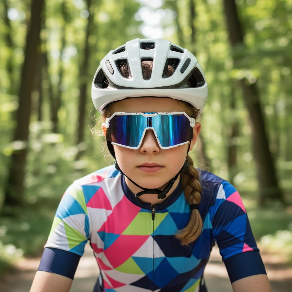 FEISEDY Polarized Kids Sunglasses Youth Sports Cycling Shades,UV400 Protection For Teens Baseball Tennis Sunglasses B0092