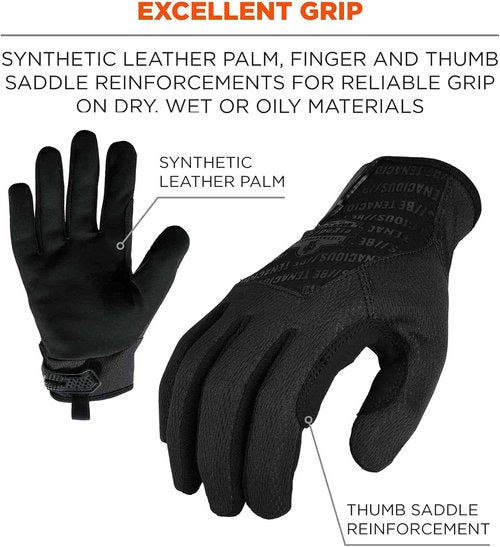 Ergodyne High-Dexterity Tactical Gloves - Black, Small | Ultimate Grip & Comfort