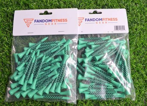 Fandom Fitness Gear Wooden Golf Tees – Pack of 50 2 – 3/4 inch Bamboo Golf Tees for Professional Use, Training, Competition - Unique Design Unbreakable Golf Tees