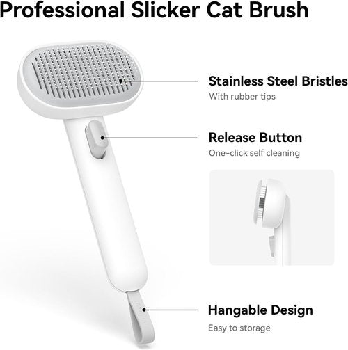 Aumuca Cat Brush - Effective Grooming Tool for Shedding | Ideal for Long & Short Haired Cats
