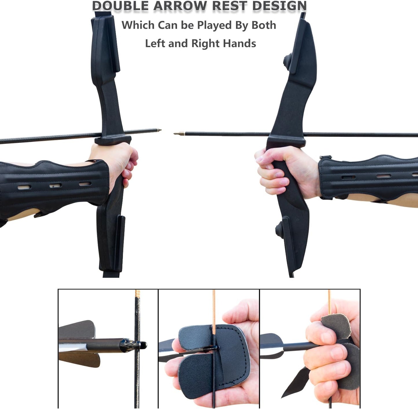 Tongtu Recurve Bow - Takedown Bow Set for Right & Left-Handed Beginners | 30lb & 40lb Options with 6 Arrows
