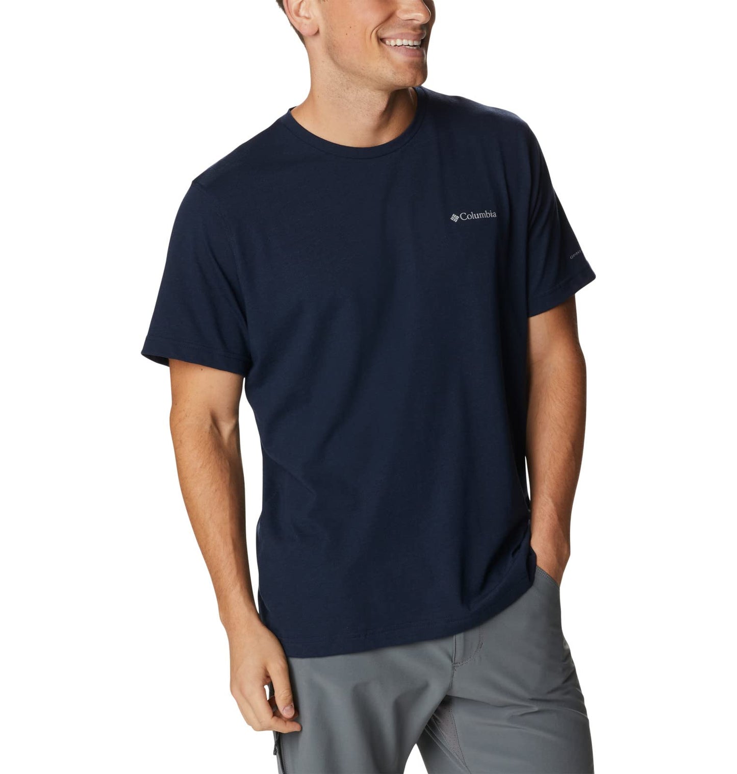 Columbia Mens Thistletown Hills Short Sleeve T-Shirt, Collegiate Navy Heather, Medium