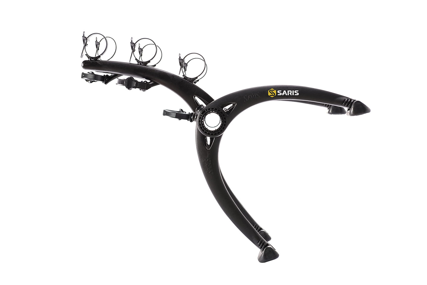 Saris Bones Car Trunk Bicycle Rack Carrier, Mounts 3 Bikes, Black - Durable, Rust-Free, Anti-Sway Straps, Fits Most Vehicles, Made in USA, Arc-Based Design, 100% Recyclable Materials