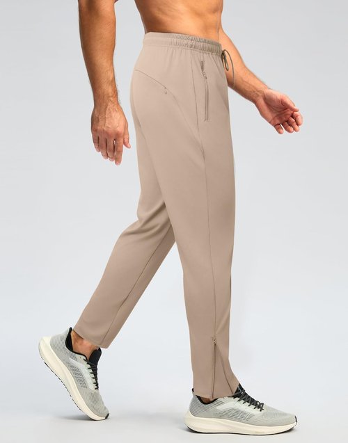 Auxo Men’s Jogger Pants - Ergonomic Athletic Track & Training Pants with Ankle Zippers