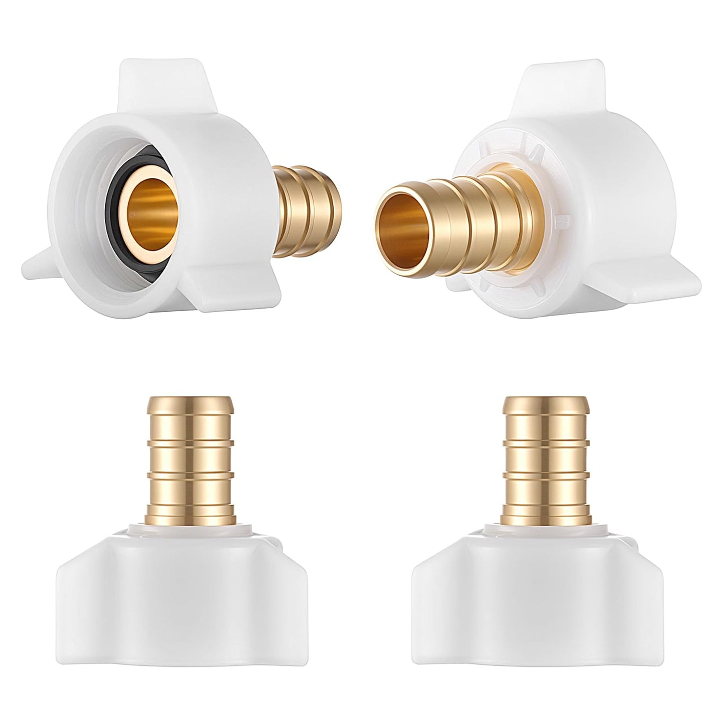 4 Pack Pex Fittings 1/2" X 1/2" Pex Female Npt Threaded Swivel Adapter, 1/2 Npt Female Threaded Swivel Adapter Brass Crimp Brass Fitting PexSink Faucet Connector BrassCrimp Fittings for PexTubes