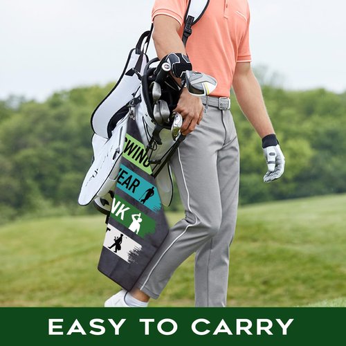 rofiowa Swing Swear Repeat Polyester and Cotton Blend Printed Golf Towel, Funny Golf Accessories for Men Women, Golf Gift for Golf Fan Dad Mom, Golf Lover Birthday Gift (OGT027), Black