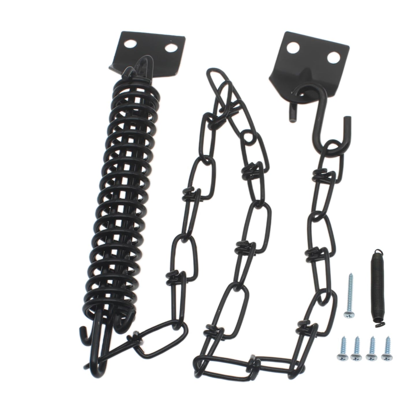 OZXNO 1set Screen Door Chain Storm Door Protector Chain and Spring Heavy Duty Storm Door Closer (Black)