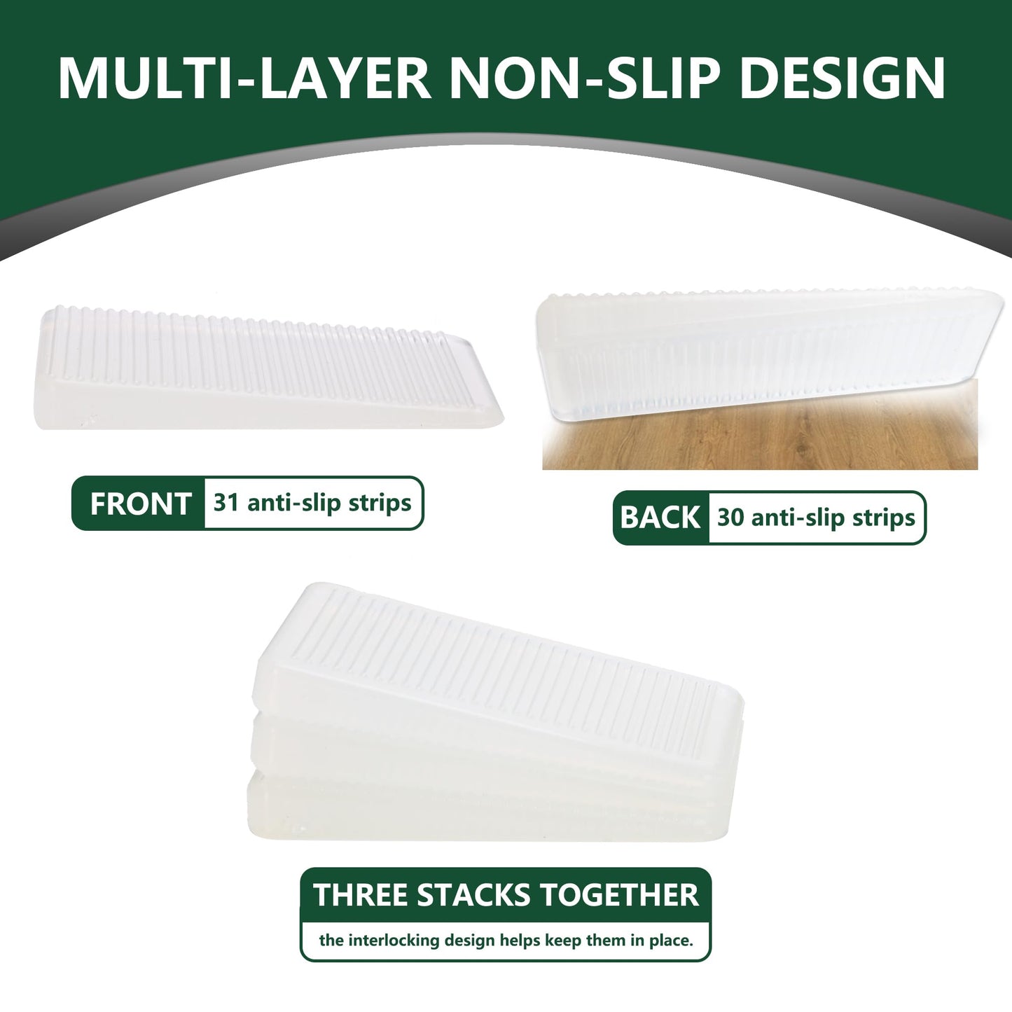 Furniture Levelers, Flexible Plastic Shims Furniture Leveling Wedge Shims Anti-Wobble Pad for Chair Table Couch Bed Toilet for Home Improvement (Clear, 20 Pack)