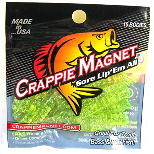 Crappie Magnet Fishing Lure - Chartreuse 1.5" - 5 Pack