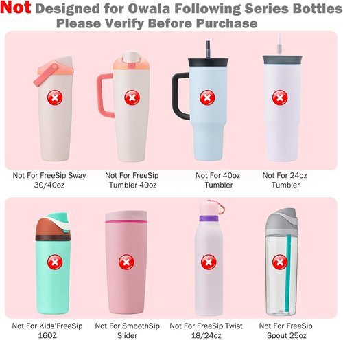 LUCKINEE Silicone Boot Sleeve for Owala Water Bottle - 2Pcs Protective Bottom Bumper, BPA Free, Anti-Slip