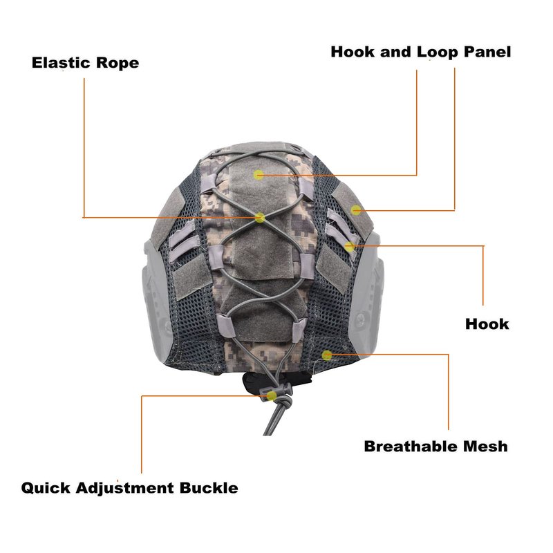 Tactical Fast Helmet Cover and Battery Pouch Counterweight Pouch Fit Size M/L Fast PJ BJ MH Helmet (DW)