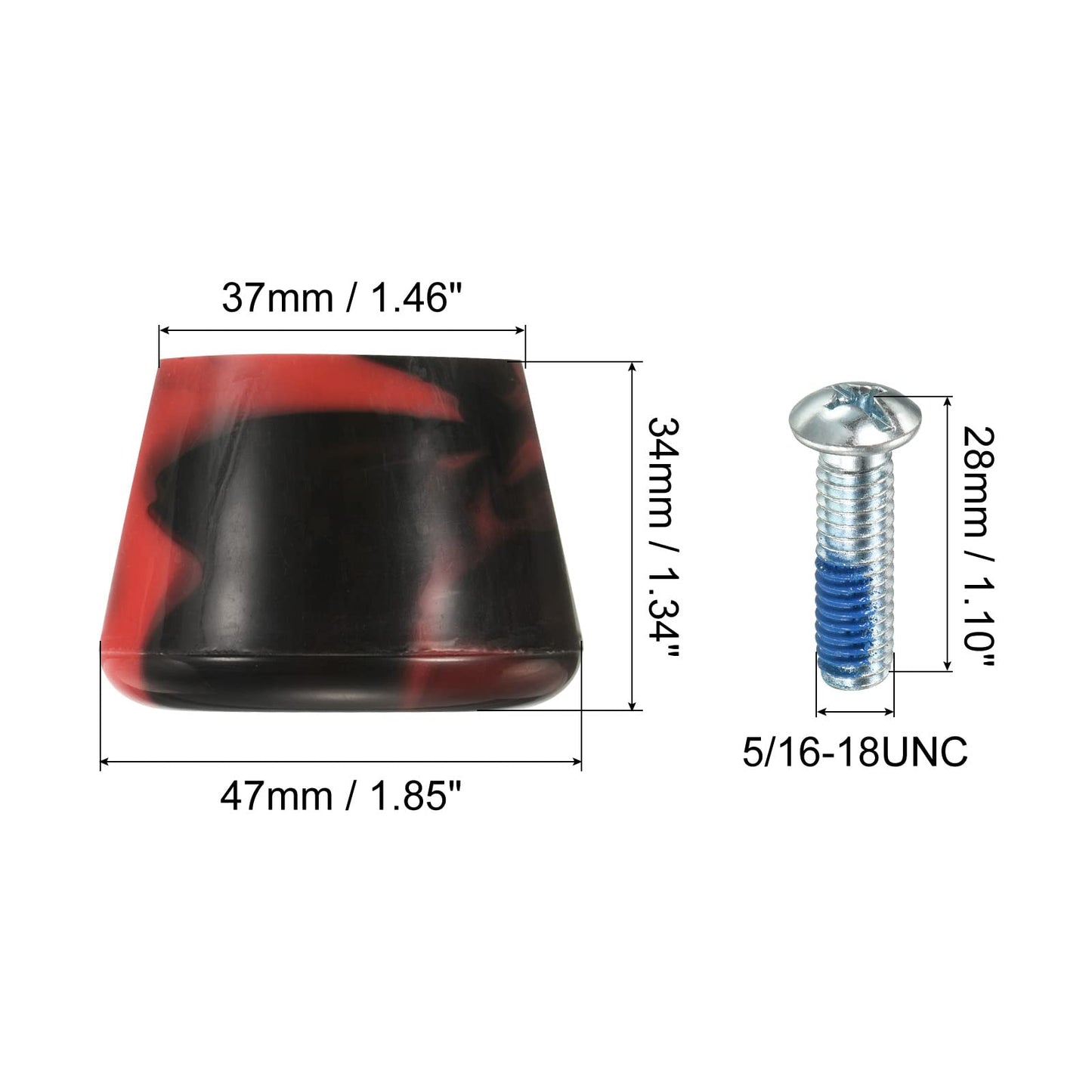 PATIKIL Roller Skate Toe Stops with Screwdriver, 1 Pair 82A Rubber Brake Stoppers Block for Roller Skate Accessories Replacement, Mixed Black Red