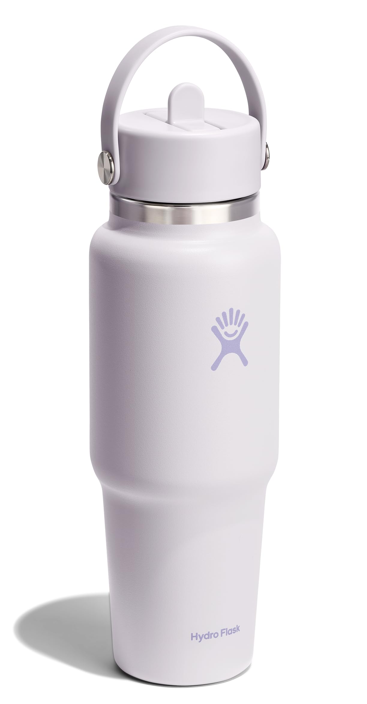 Hydro Flask Travel Water Bottle - Insulated Stainless Steel - Wide Straw Lid, Non Spill, Leakproof in 32 Oz Cloud Pink