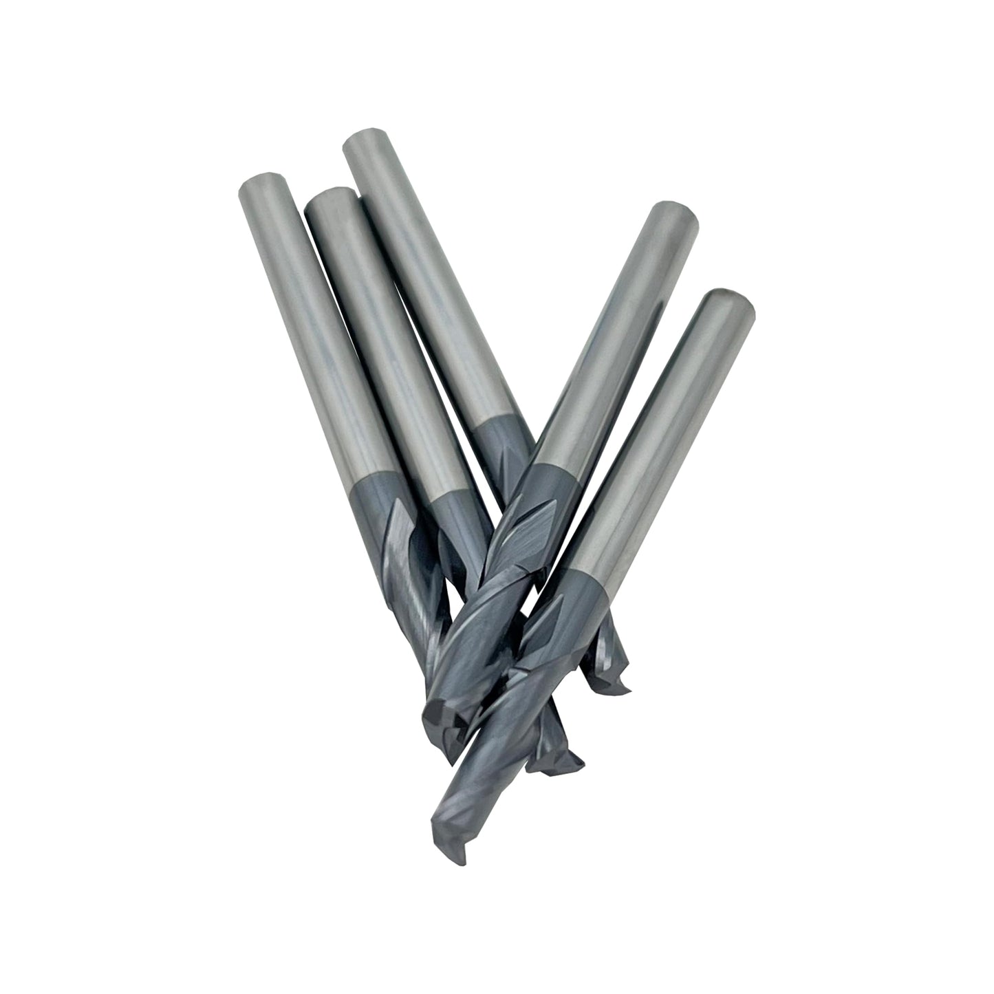 Carbide Square End Mill - 2 Flute - 1/8" 2T (5 Piece, 1/8") - for Milling Alloy Steels, Hardened Steel, Metal & More – Mill Bits Sets for DIYers & Professionals by LU&MN