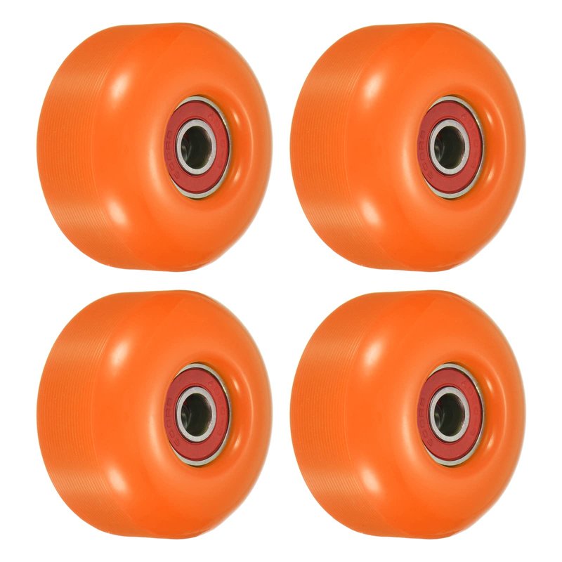 PATIKIL 52mm Skateboard Wheel with Bearings ABEC-9, 4 Pack Street Wheels for Skateboards Cruiser Wheel Replacement 95A, Orange Red