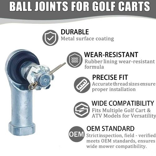 db11 Ball Joint Tie Rod End Kit 102022601 102288301 1020226-01 1022883-01, for Club Car DS 2004-2021 & Carryall 2009-up Golf cart Gas, Club Car Precedent 2004-up.