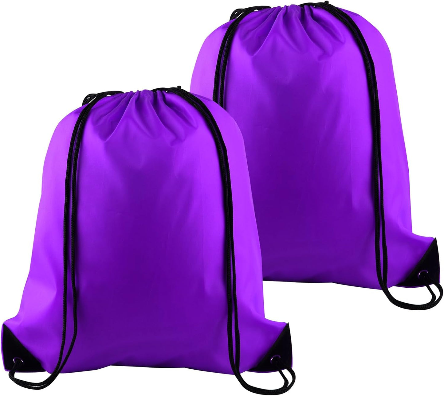 PLULON Drawstring Backpack - 2Pcs Purple Cinch Sack for Gym, Yoga, Travel & Outdoor Sports