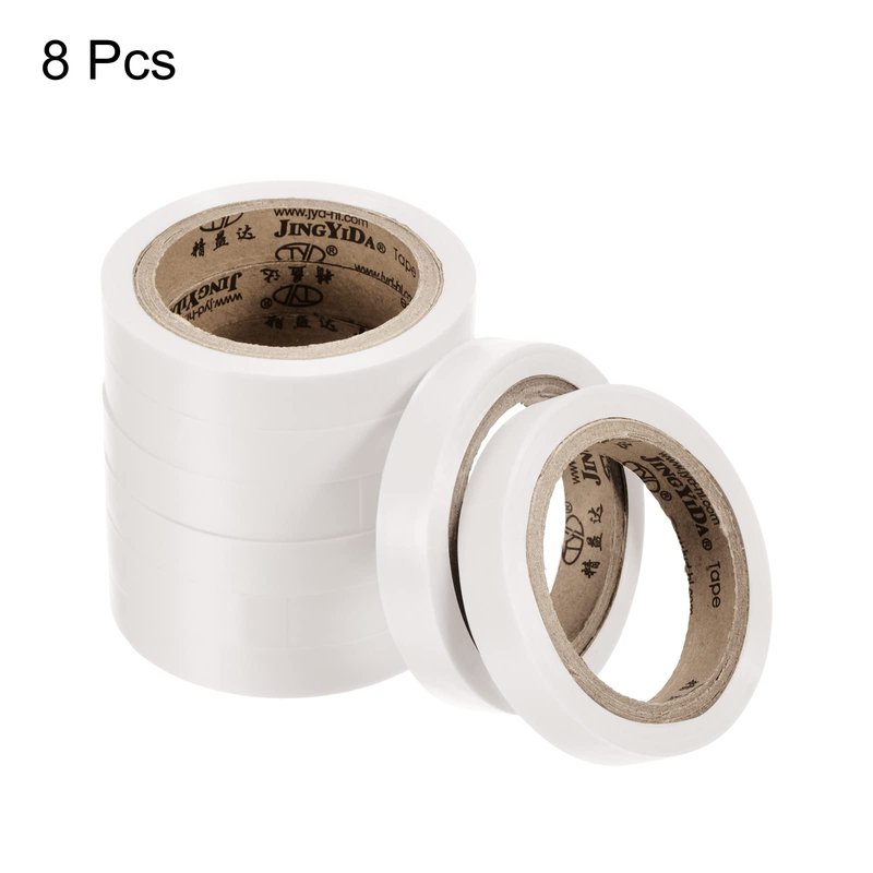 PATIKIL 26Ft Grip Finishing Tape, 8 Pack PVC Racquet Finishing Tapes Racket Accessories Sticky Seal for Tennis Badminton, White