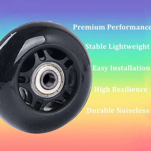 BFLAEPUN 1 Pair Luggage Wheels Replacement 75 * 24mm(2.95"x0.94") Inline Roller Skate Wheels with 8mm(0.31") Bearings 35mm(1.37") 40mm(1.57") Axles Wrenchs Repair Set
