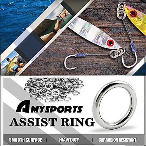 High Strength Solid Ring Fishing Lure Connectors - Size 0 (44lb) 50 pcs