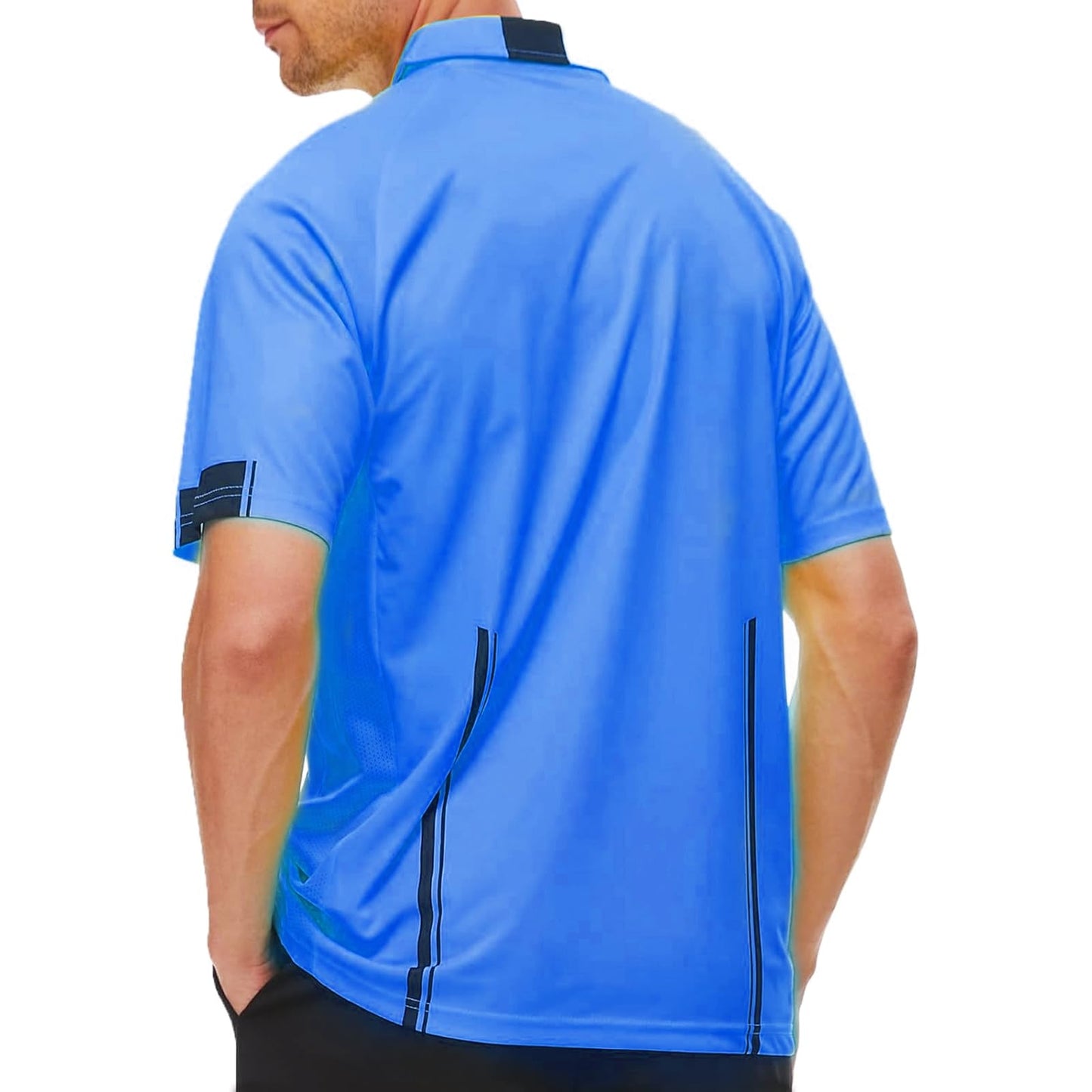 Soccer Referee Shirt Jersey Kit Official Short Sleeve Ref Shirts Uniform Halloween Costume for Men & Women Blue S