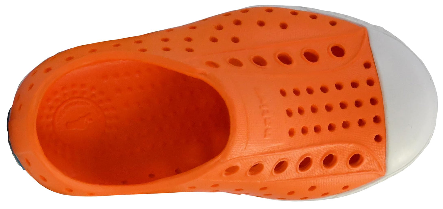Native Shoes Unisex-Kids Jefferson Sneakers, Sunset Orange/Shell White, 2 Little Kid