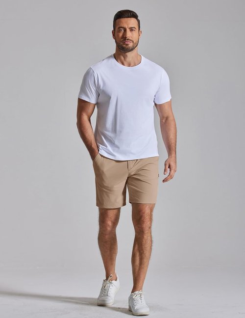 COOFANDY Men's Casual Golf Shorts - 7" Stretch, Quick Dry, Lightweight with 4 Pockets | Ideal for Hiking & Work