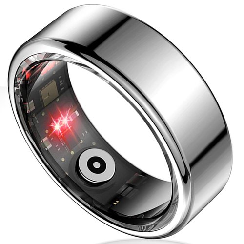 Kuxlagz Titanium Alloy Smart Ring - Heart Rate, Blood Oxygen, Sleep, Fitness Tracker - Exercise Wearable - Battery Life up to 15 Days - No Subscription fee - for iPhone and Android (Silver, 12#)