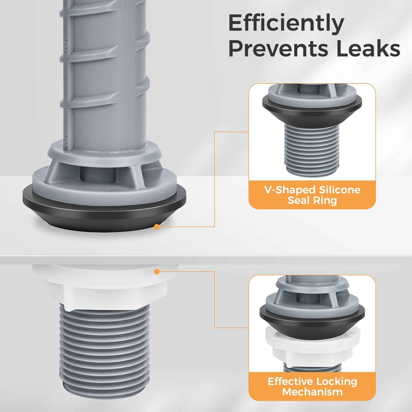 Houpeoro Universal Toilet Flusher Replacement Kit, Toilet Fill Valve Replacement Kit, Toilet Parts Inside Tank Kit, Adjustable, Quiet and Easy to Install (2-Pack)