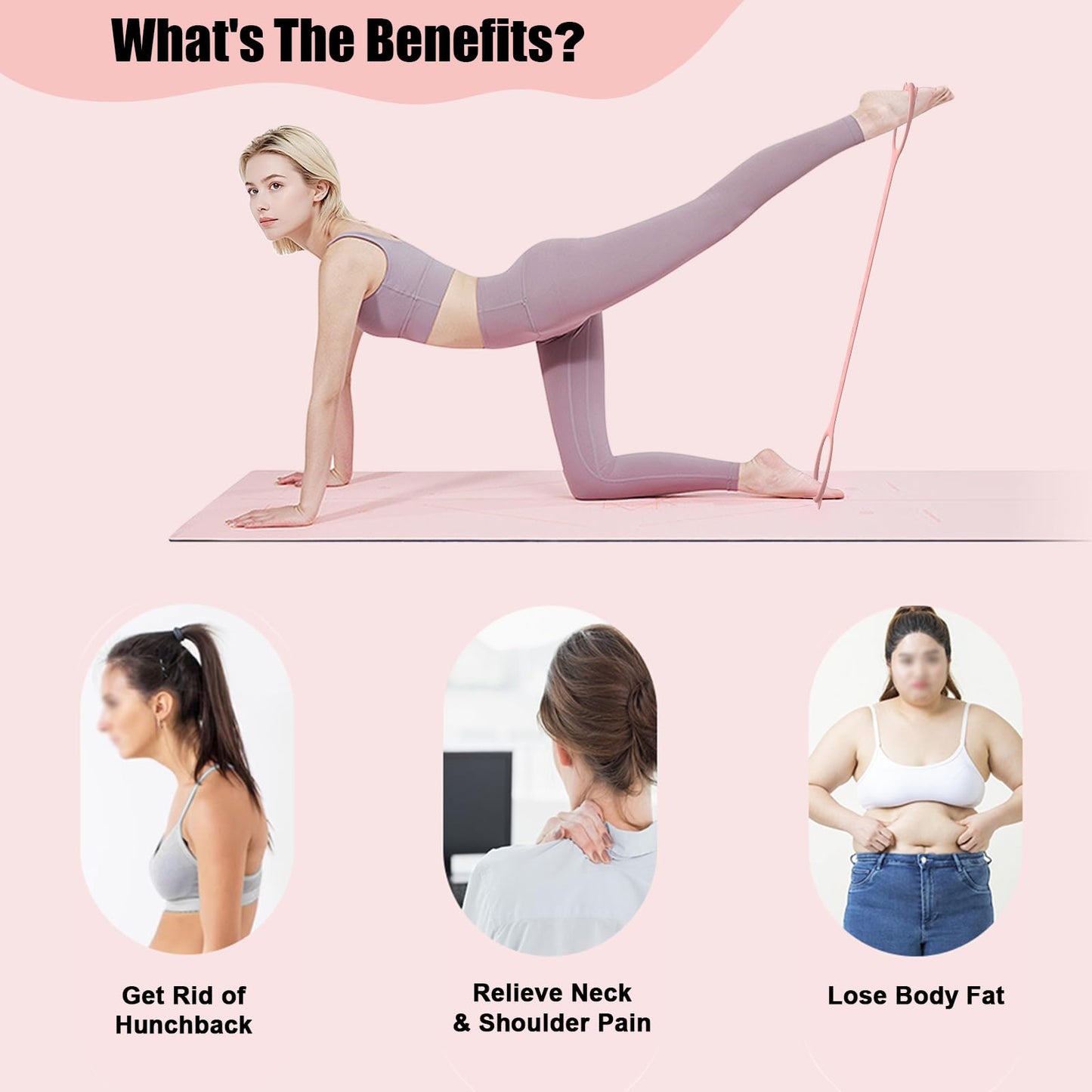 TREKONPEAK Figure 8 Resistance Bands, 8-Shaped Exercise Band for Women Arms Shoulder Back Legs Stretching Pilates Yoga (Pink 15Lb & Purple 25Lb & Blue 35Lb)