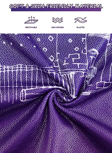 Gymnastics Leotards for Girls - Long Sleeve Unitards with Sparkle - Purple 5-6 Years