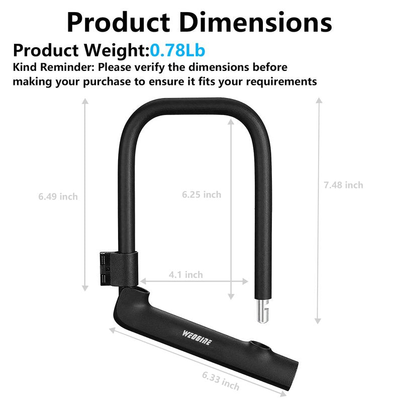 Bike U Lock with 4ft Security Chain 14mm Shackle, Bike Lock with 3 Keys and Mounting Bracket, Bicycle U-Locks Perfect for Road, Mountain, and Electric Bikes,Bicycle Lock