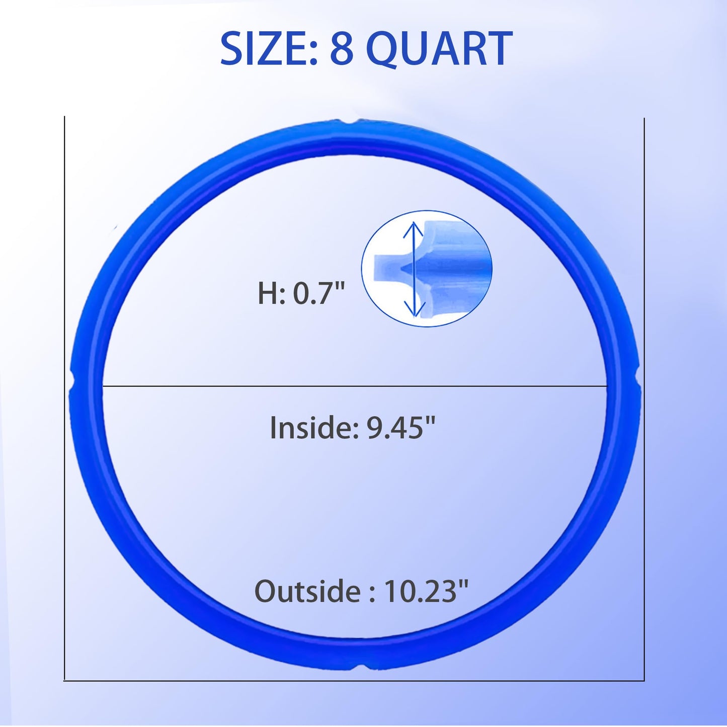 Beaquoei 4 Pack 8 QT Silicone Sealing Ring for Instanpot Replacement Silicone Gasket Seal Rings with 4 Colors with 4 Float Valve Seal Gasket, Fits Duo/Plus 8, Ultra 8, Lux 8, Smart 8, Nova 8, CSG 8