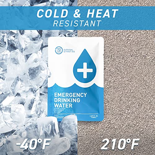 72 HRS Emergency Water Pouches - Survival Water Packets, Emergency Rations, Long Shelf Life, Survival kit (Pack of 12)
