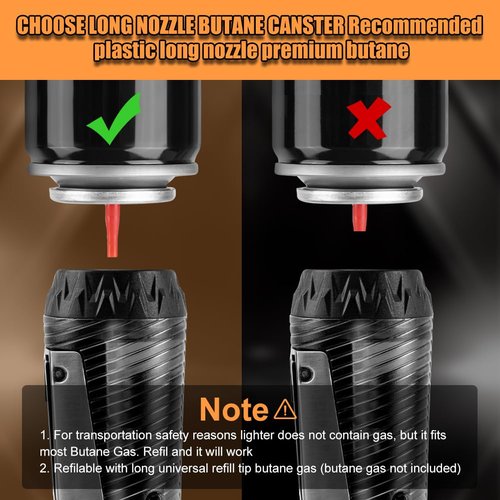 LcFun Torch Lighter Windproof Triple Jet Flame Butane Lighter with Punch and Draw Enhancer, Refillable Lighters for Camping Hunting Valentines Day Gifts for Him -BUTANE NOT INCLUDED