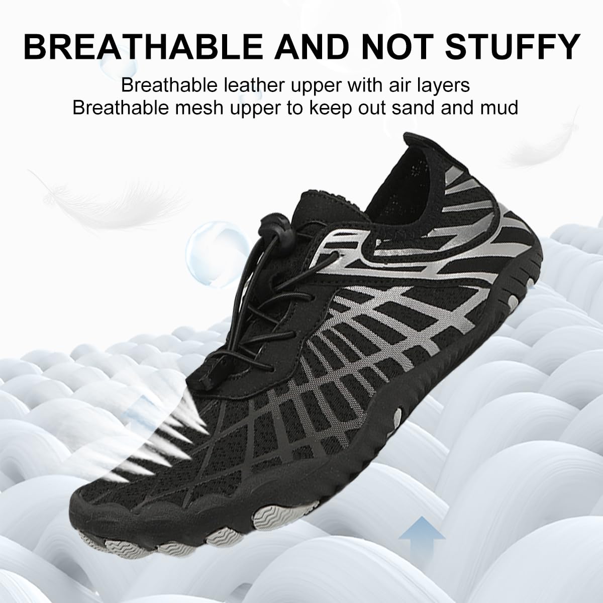 ELETON Barefoot Shoes Women Men Footwear, Wide Toe Box Hiking Zero Drop Non-Slip Quick-Dry River Boat Pool Beach Water Shoes, Lightweight Swimming Running Walking Sneakers Unisex