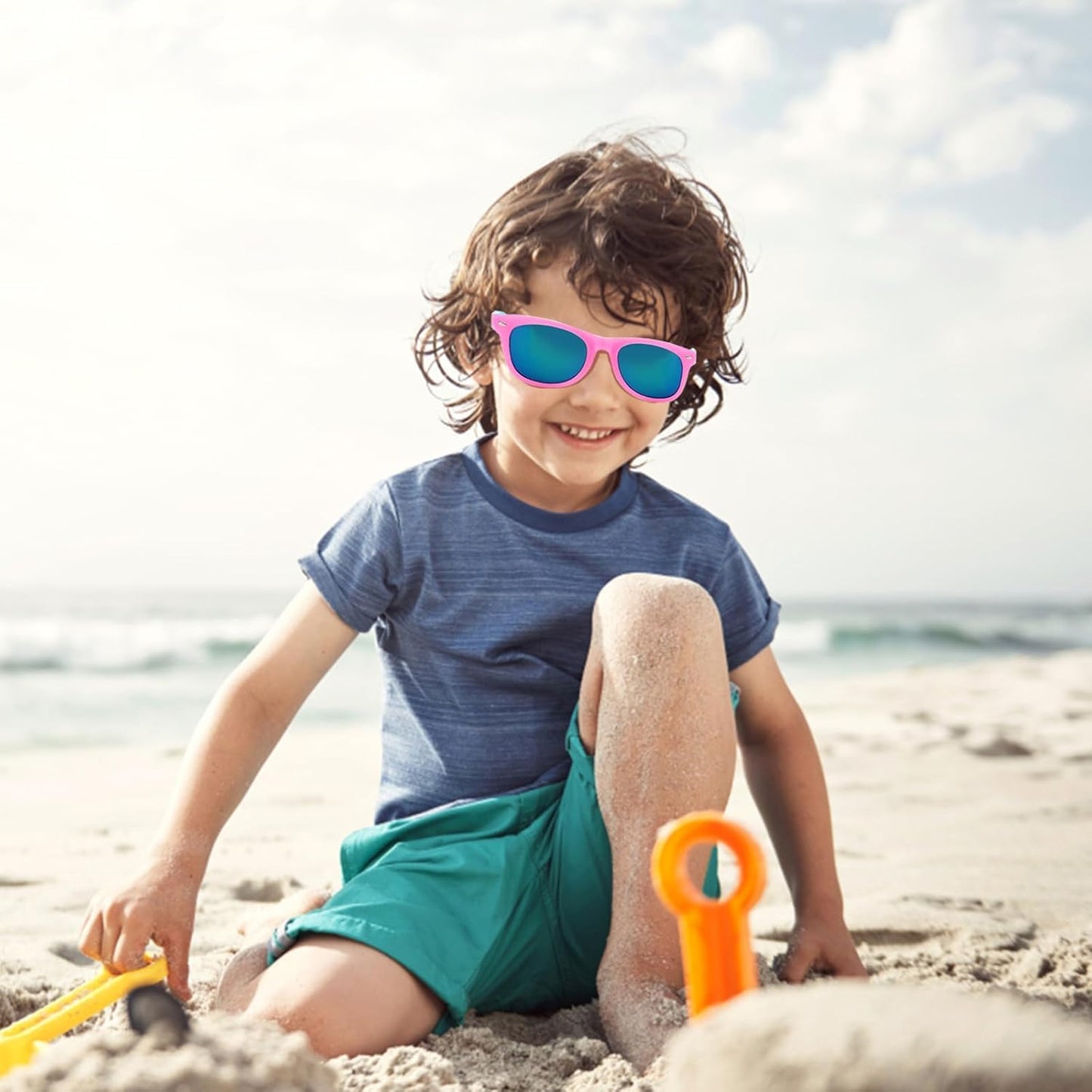 6 Pack Kids Sunglasses Bulk with UV Protection - 3 Solid & 3 Dual-Color Frames for Boys & Girls Ages 3-6 | Summer Party Favors, Outdoor Birthday Essentials