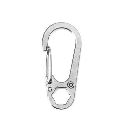 Driver Clip - Mini Titanium Carabiner, Small Titanium Keychain Carabiner Clip 1/4" Bit Driver, Gear Spool EDC Mini Ti Carabineer