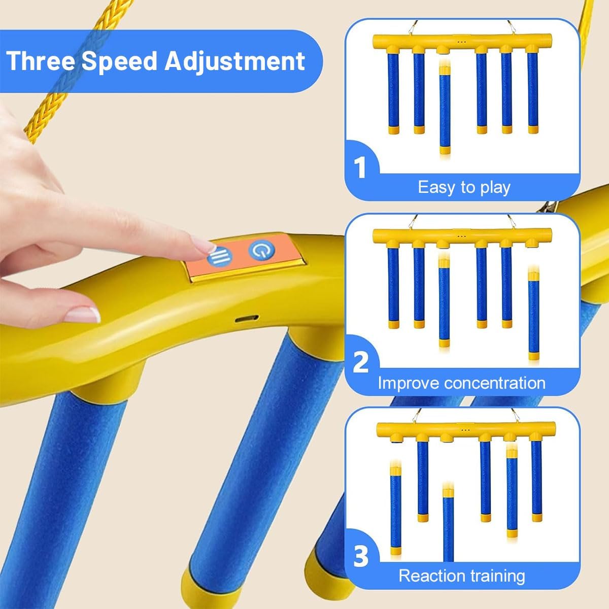 Reflex Challenge Game - Hand-Eye Coordination Trainer Toy with 3 Adjustable Speeds | Remote Control Fun