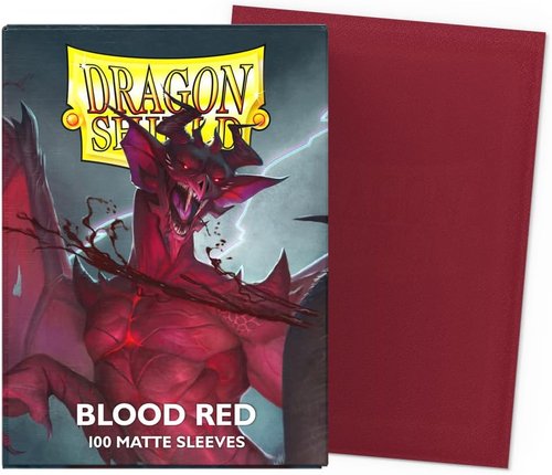 Dragon Shield | Matte Card Sleeves - 100 Count Premium TCG Protection | Blood Red - Standard Size