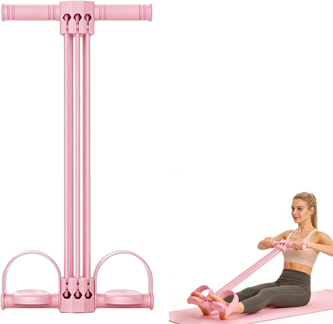 Skiennix Pedal Resistance Bands - Upgrade 6-Tube Natural Rubber for Full-Body Workout | Ideal for Arms, Legs, and Core Training