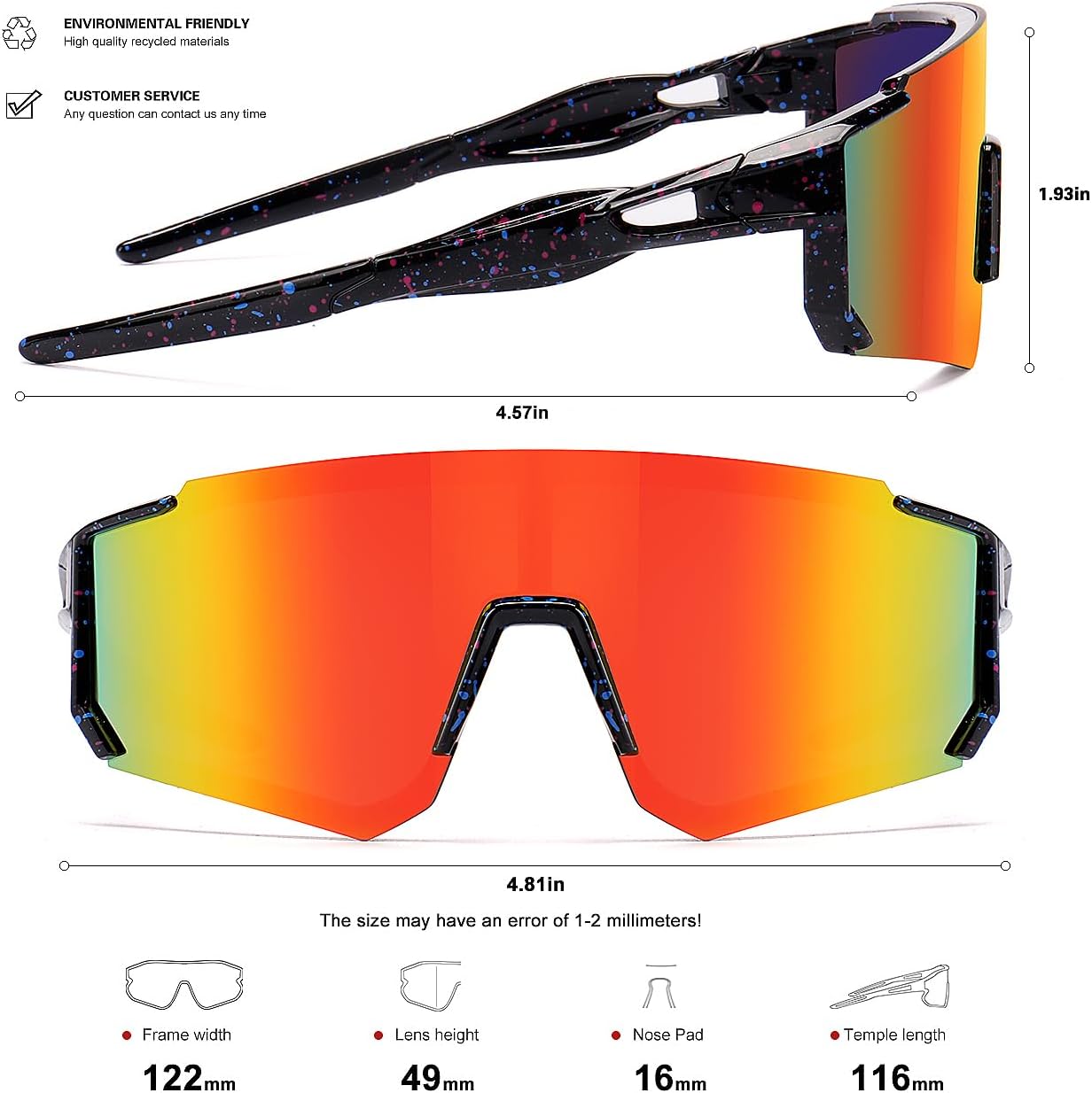 Skiennix Kids Sunglasses - UV Protection Baseball & Softball Sports Glasses for Boys & Girls