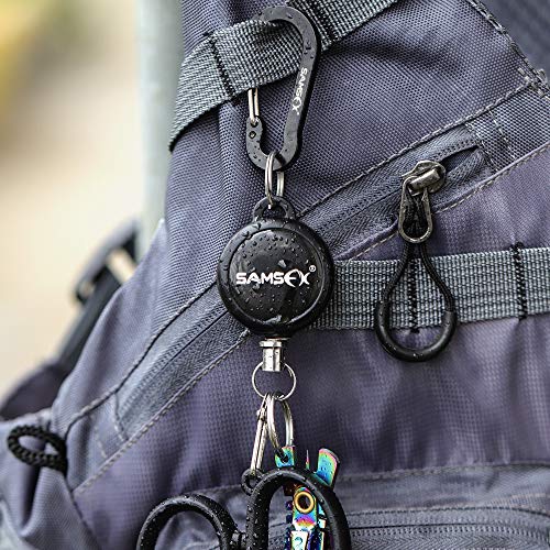 Fly Fishing Zinger Retractor Set - 3pcs with Carabiner & 24in Nylon Cord