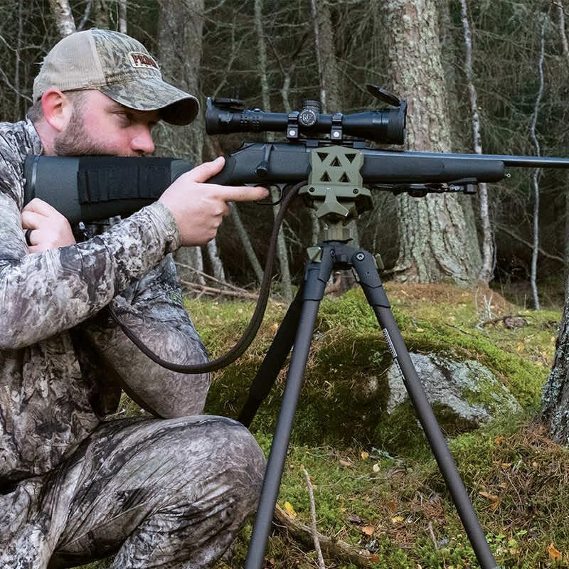 Primos Hunting Edge Aluminum Tripod Shooting Stick - Lightweight & Adjustable Gun Clamp Support | 360° Panning