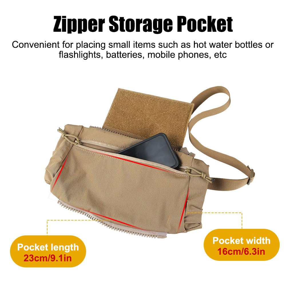 Tactical Hand Warmer, Foldable Hand Warmer Pouch Molle Warmer Bag with Hook&Loop for Outdoor Winter Hunting Camping Hiking Fishing