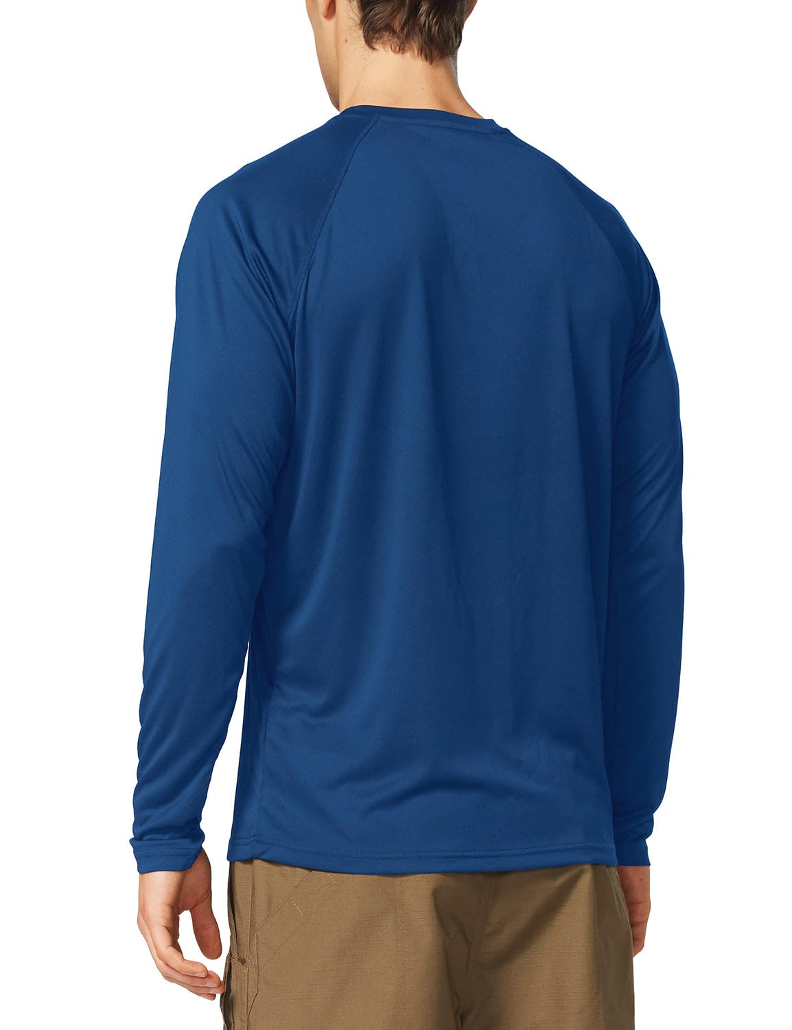 baleaf Mens UPF 50+ Sun Protection Shirts Long Sleeve Rash Guard, Quick Dry 4-Way Stretch for Fishing Swimming Surfing 01-Ocean Blue S